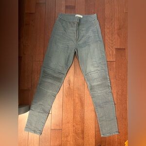 Womens Gap 1969 Moto Jeans Sz 8R Gray GUC True Skinny